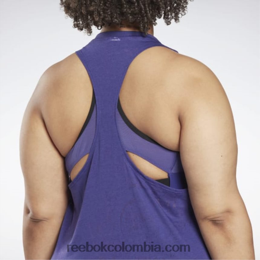 mujer morado negrita camiseta sin mangas desgastada (talla grande) Reebok D260LP757