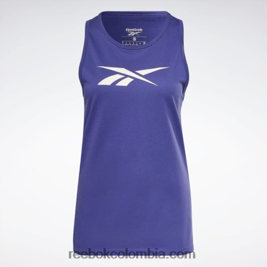mujer morado negrita playera sin mangas con estampado básico de entrenamiento Reebok D260LP407
