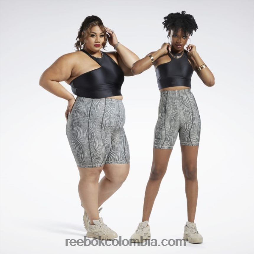 mujer negro camiseta corta sin mangas cardi b con un solo hombro (talla grande) Reebok D260LP950