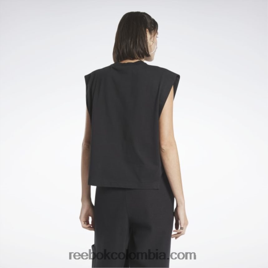 mujer negro camiseta sin mangas clásica de jersey Reebok D260LP627
