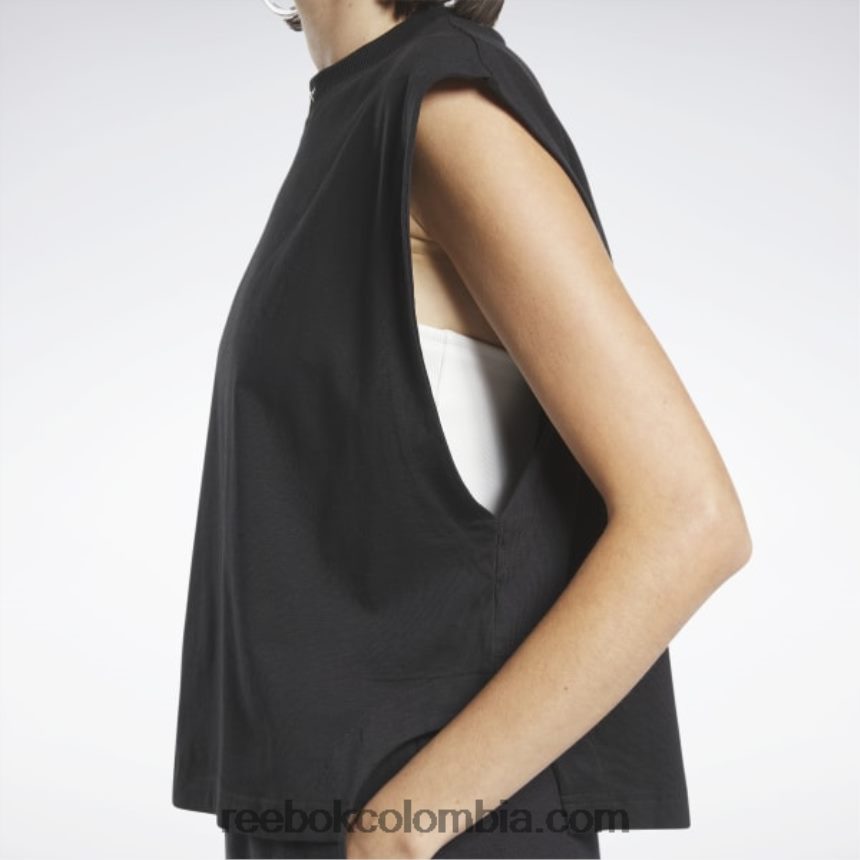 mujer negro camiseta sin mangas clásica de jersey Reebok D260LP627