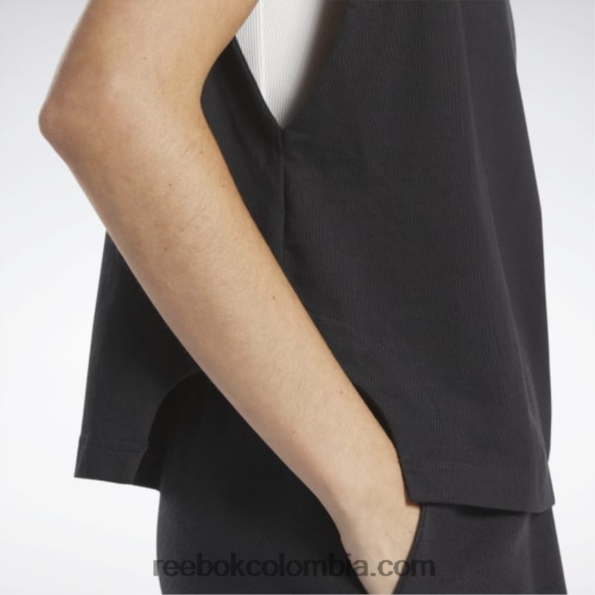 mujer negro camiseta sin mangas clásica de jersey Reebok D260LP627