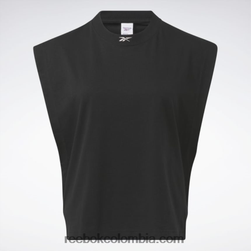 mujer negro camiseta sin mangas clásica de jersey Reebok D260LP627