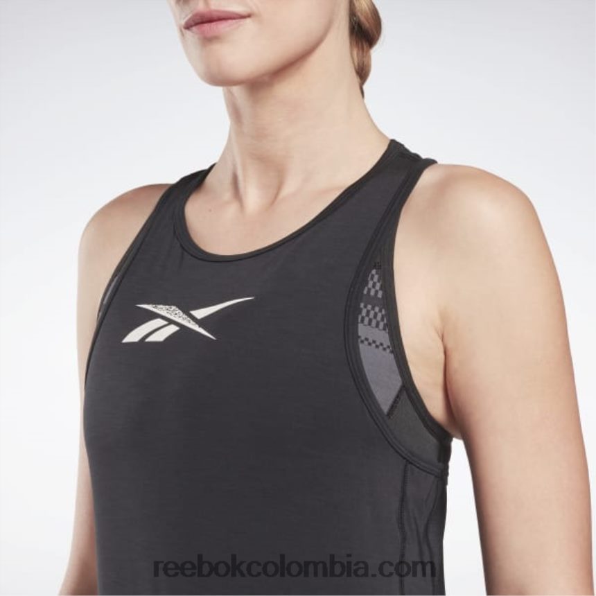 mujer negro camiseta sin mangas con gráfico activchill Reebok D260LP705