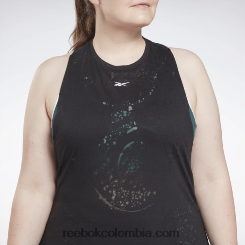 mujer negro camiseta sin mangas desgastada (talla grande) Reebok D260LP614