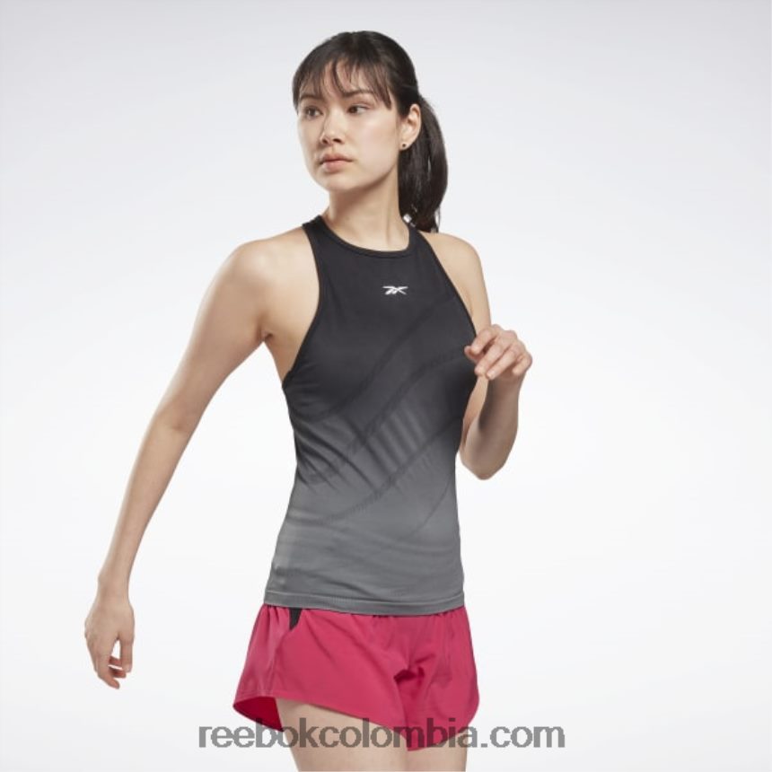 mujer negro/gris frio 6 camiseta sin costuras united by fitness Reebok D260LP986