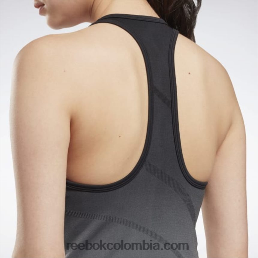 mujer negro/gris frio 6 camiseta sin costuras united by fitness Reebok D260LP986