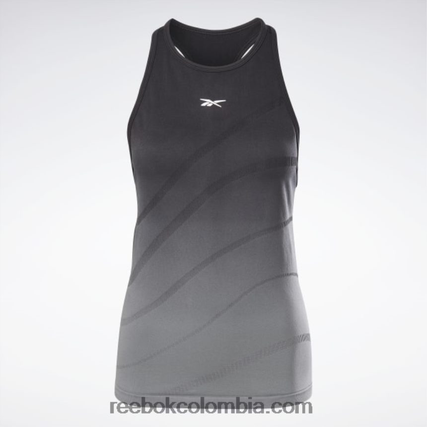 mujer negro/gris frio 6 camiseta sin costuras united by fitness Reebok D260LP986
