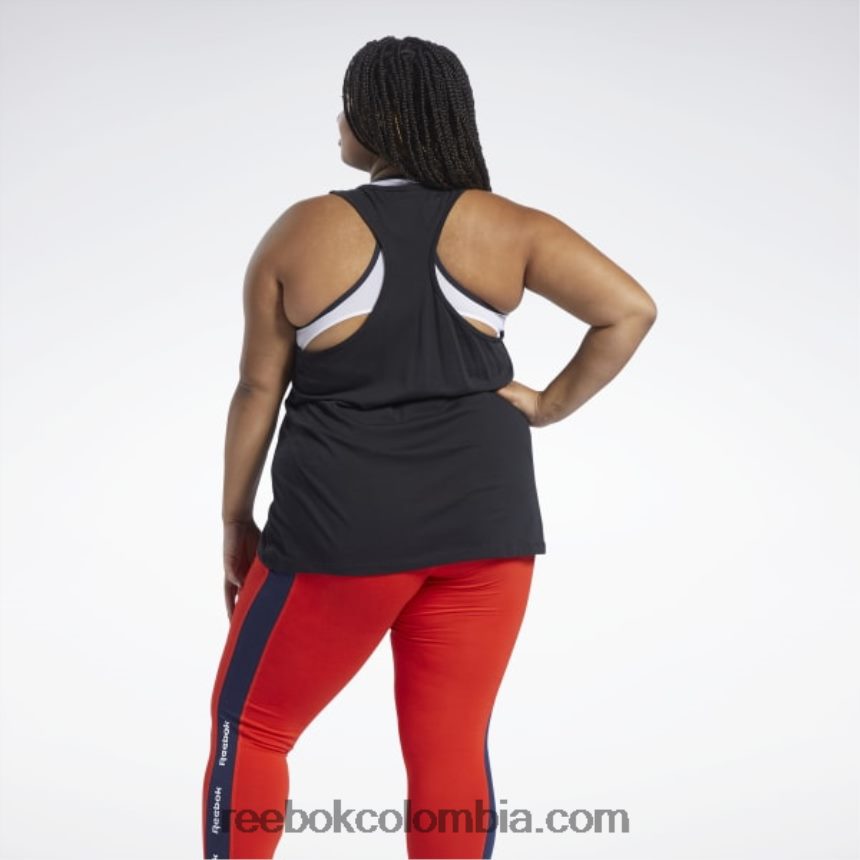 mujer negro playera sin mangas con estampado básico de entrenamiento Reebok D260LP973