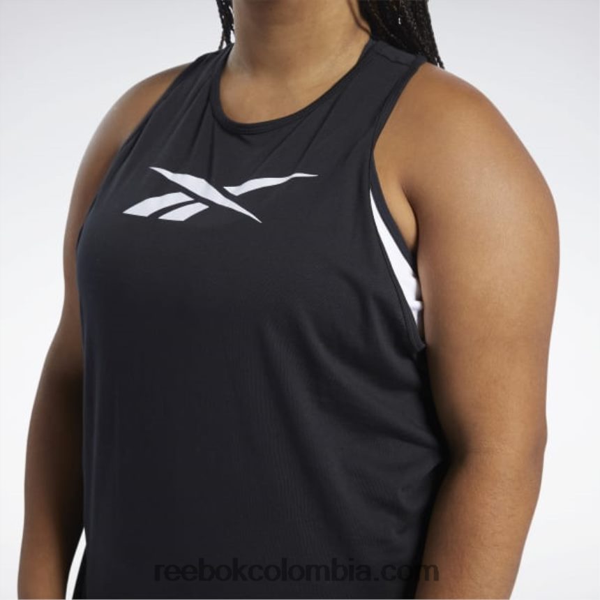mujer negro playera sin mangas con estampado básico de entrenamiento Reebok D260LP973