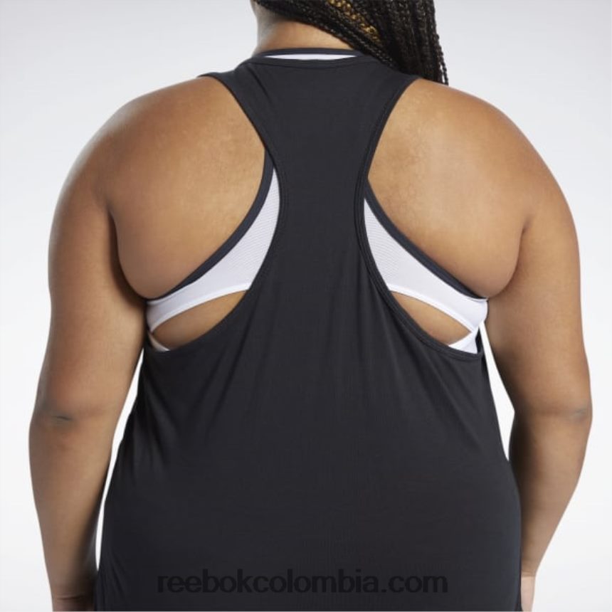 mujer negro playera sin mangas con estampado básico de entrenamiento Reebok D260LP973