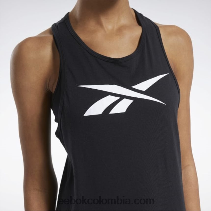mujer negro playera sin mangas con estampado básico de entrenamiento Reebok D260LP973