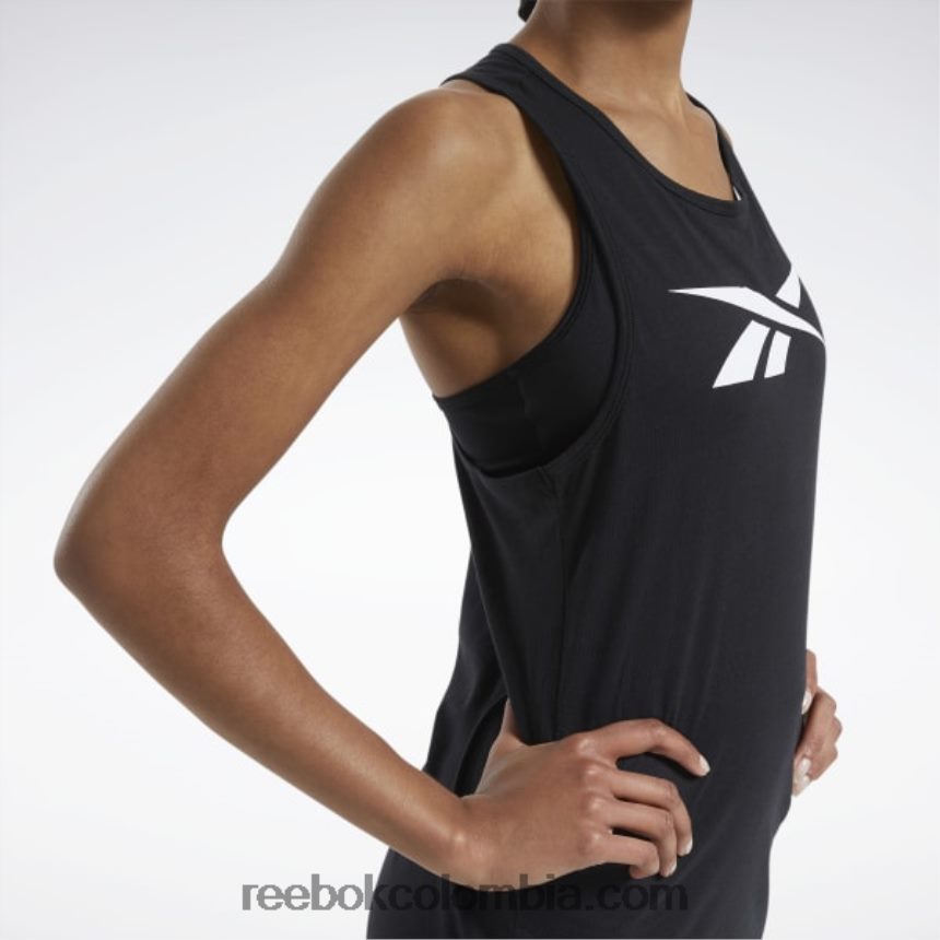mujer negro playera sin mangas con estampado básico de entrenamiento Reebok D260LP973