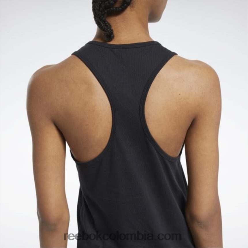 mujer negro playera sin mangas con estampado básico de entrenamiento Reebok D260LP973