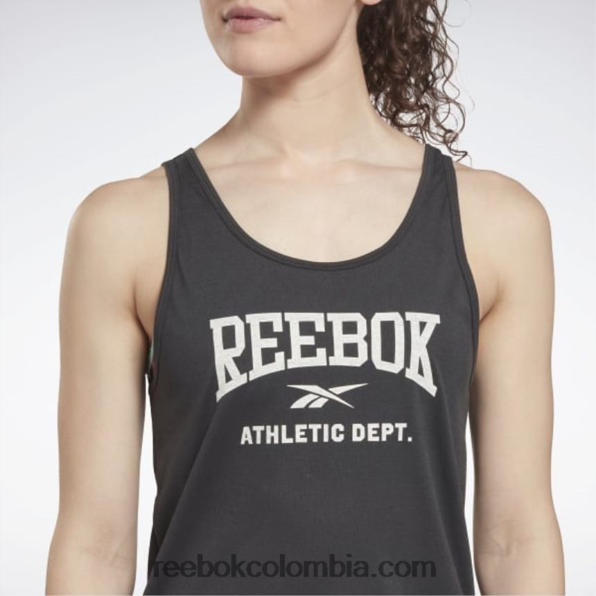 mujer noche negra playera sin mangas con gráfico premium listo para entrenar Reebok D260LP447