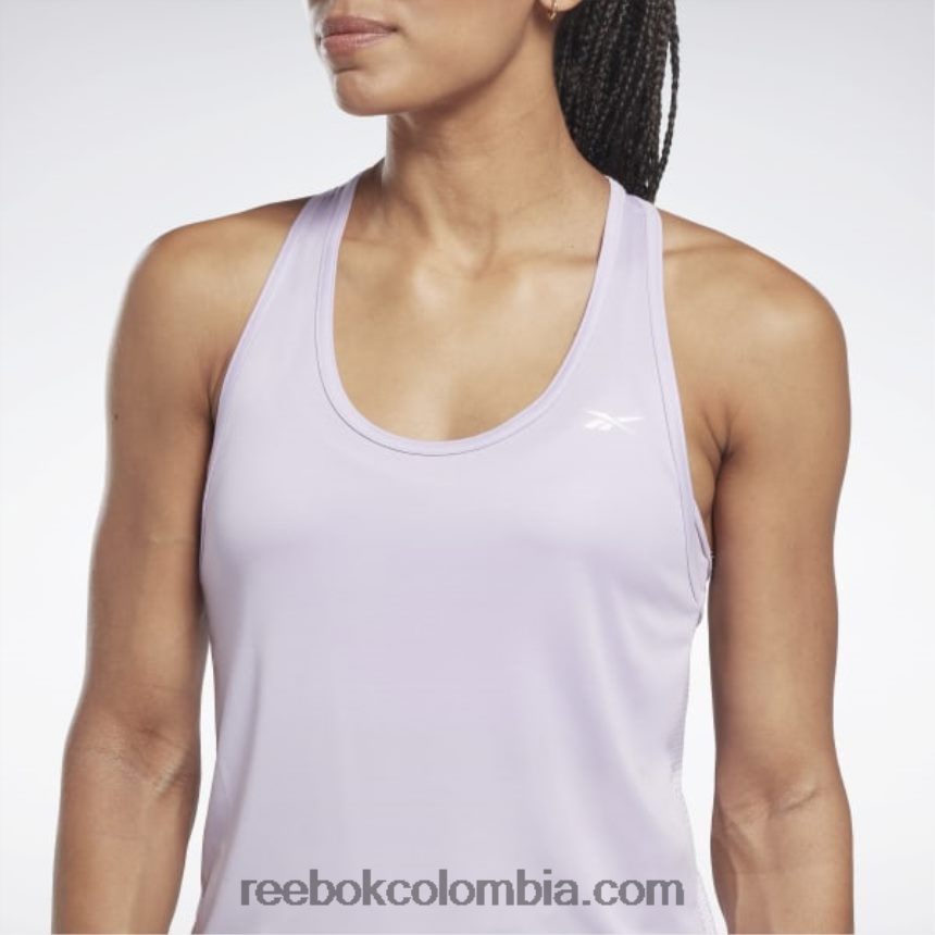 mujer oasis morado camiseta sin mangas con espalda de malla lista para entrenar Reebok D260LP475
