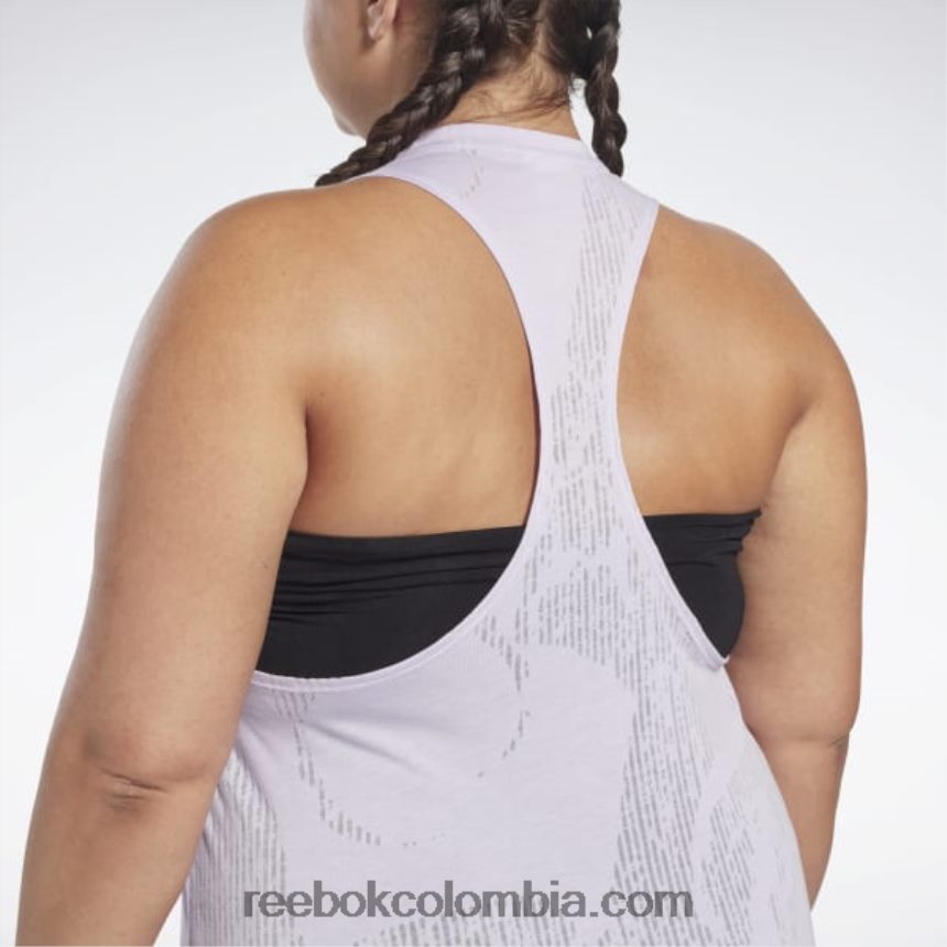 mujer oasis morado camiseta sin mangas desgastada (talla grande) Reebok D260LP880