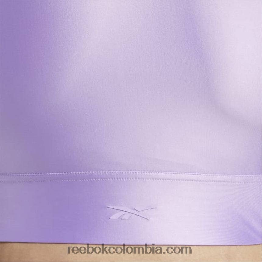 mujer perplejo púrpura camiseta corta sin mangas cardi b con un solo hombro (talla grande) Reebok D260LP461
