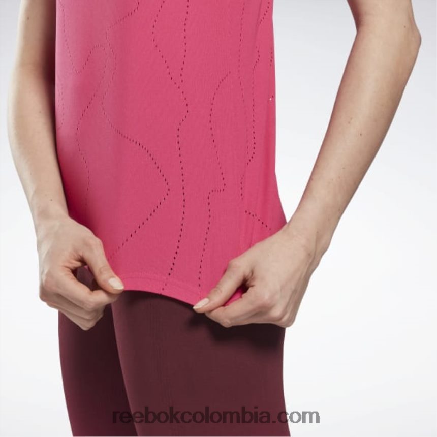 mujer persecución rosa Camiseta sin mangas perforada de united by fitness Reebok D260LP988