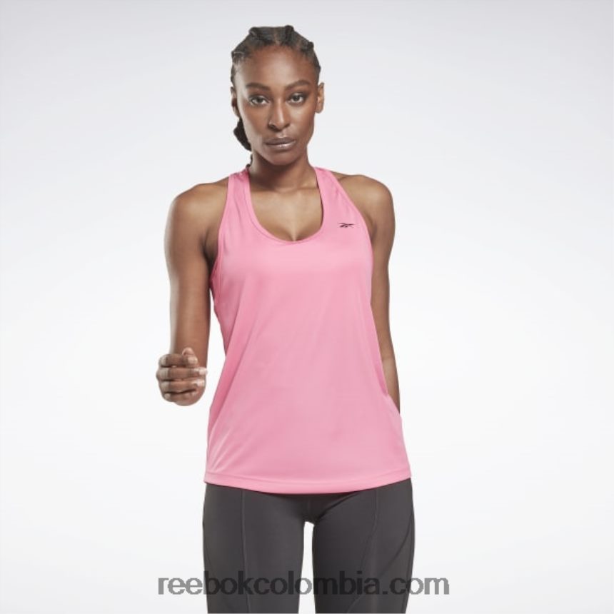 mujer rosa verdadero camiseta sin mangas con espalda de malla Reebok D260LP657