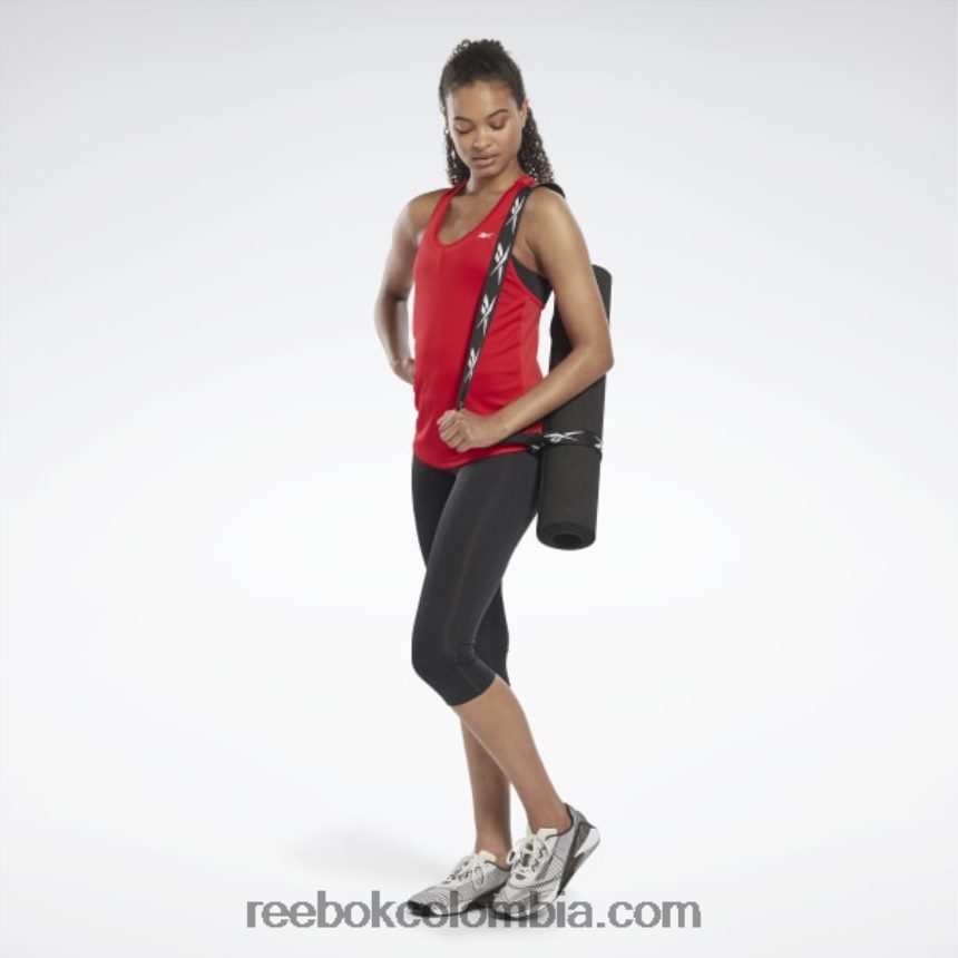 mujer vector rojo camiseta sin mangas con espalda de malla lista para entrenar Reebok D260LP392