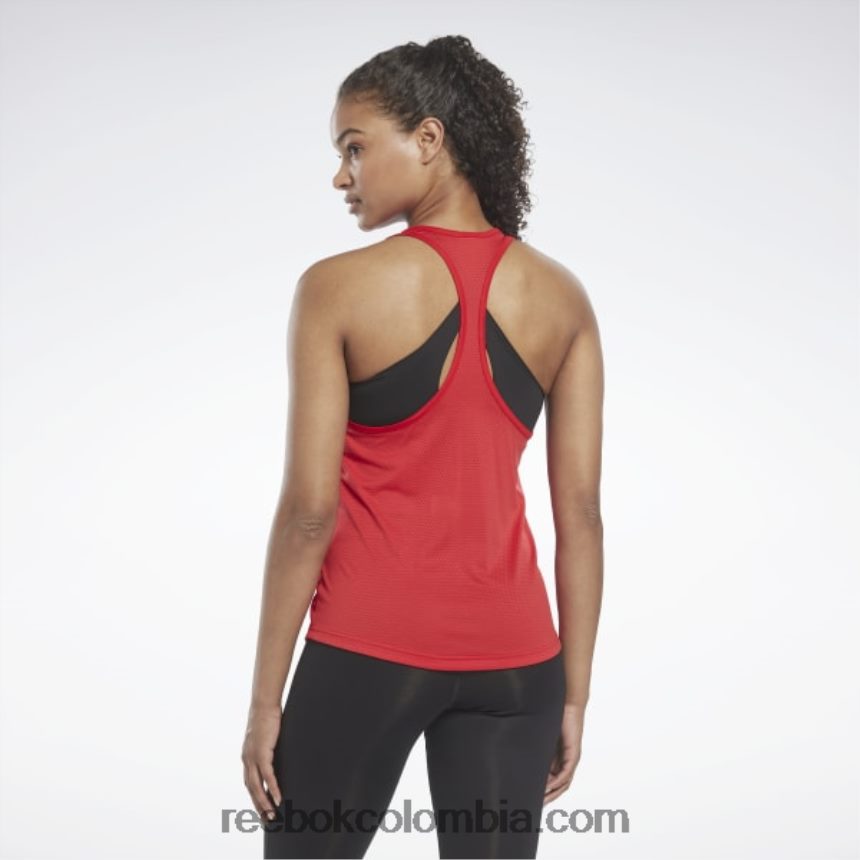 mujer vector rojo camiseta sin mangas con espalda de malla lista para entrenar Reebok D260LP392
