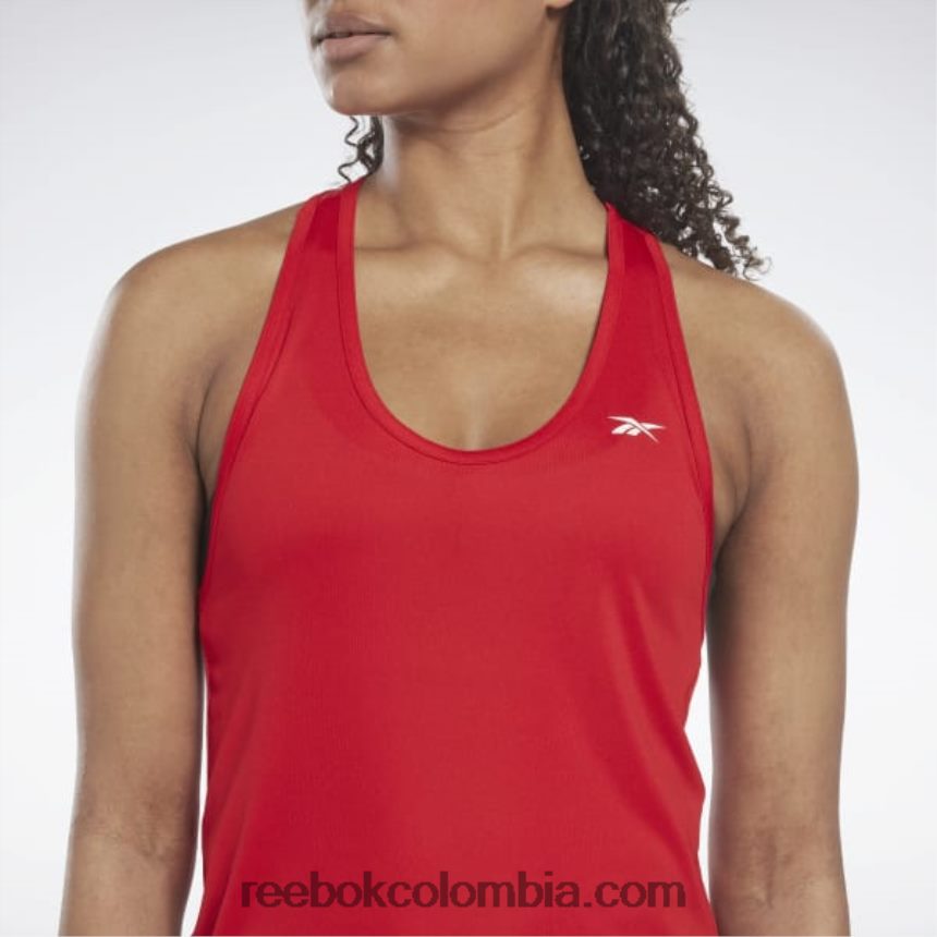 mujer vector rojo camiseta sin mangas con espalda de malla lista para entrenar Reebok D260LP392