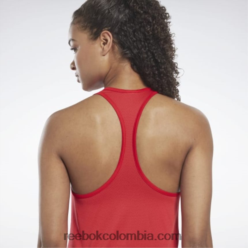 mujer vector rojo camiseta sin mangas con espalda de malla lista para entrenar Reebok D260LP392