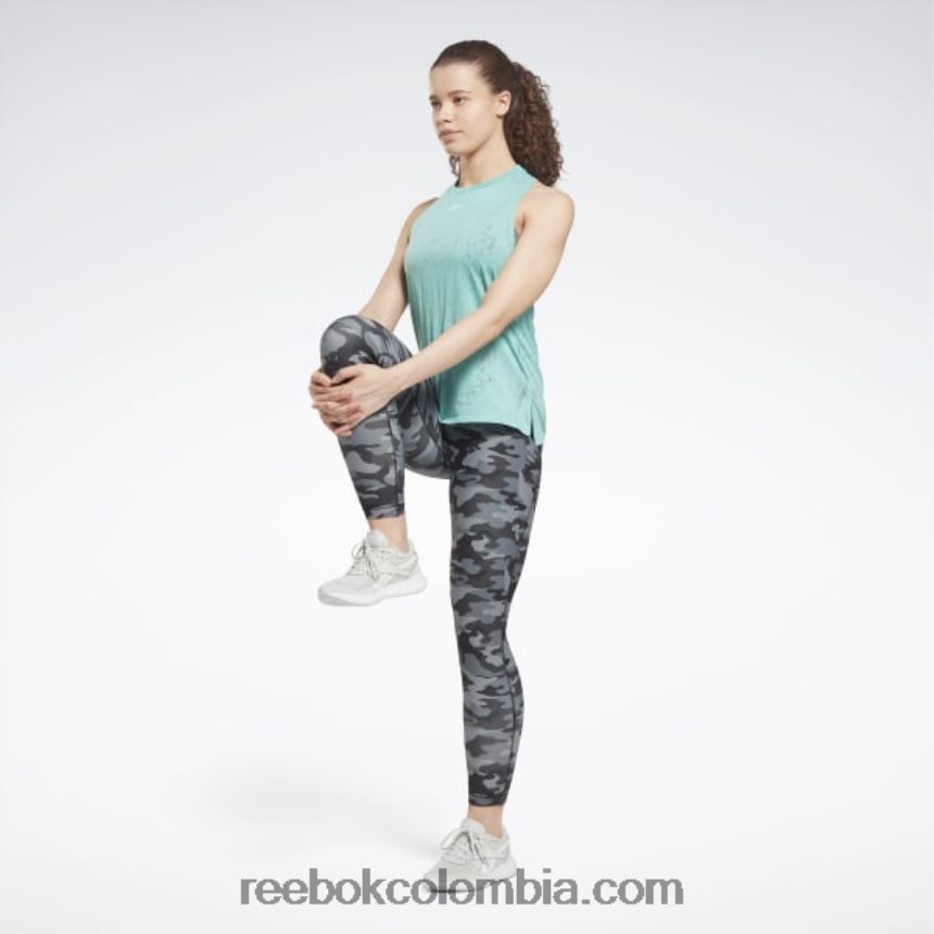 mujer verde azulado semi clásico camiseta sin mangas desgastada Reebok D260LP609