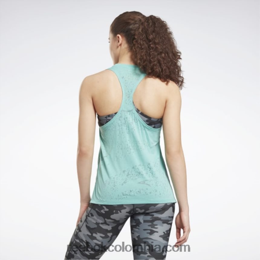mujer verde azulado semi clásico camiseta sin mangas desgastada Reebok D260LP609