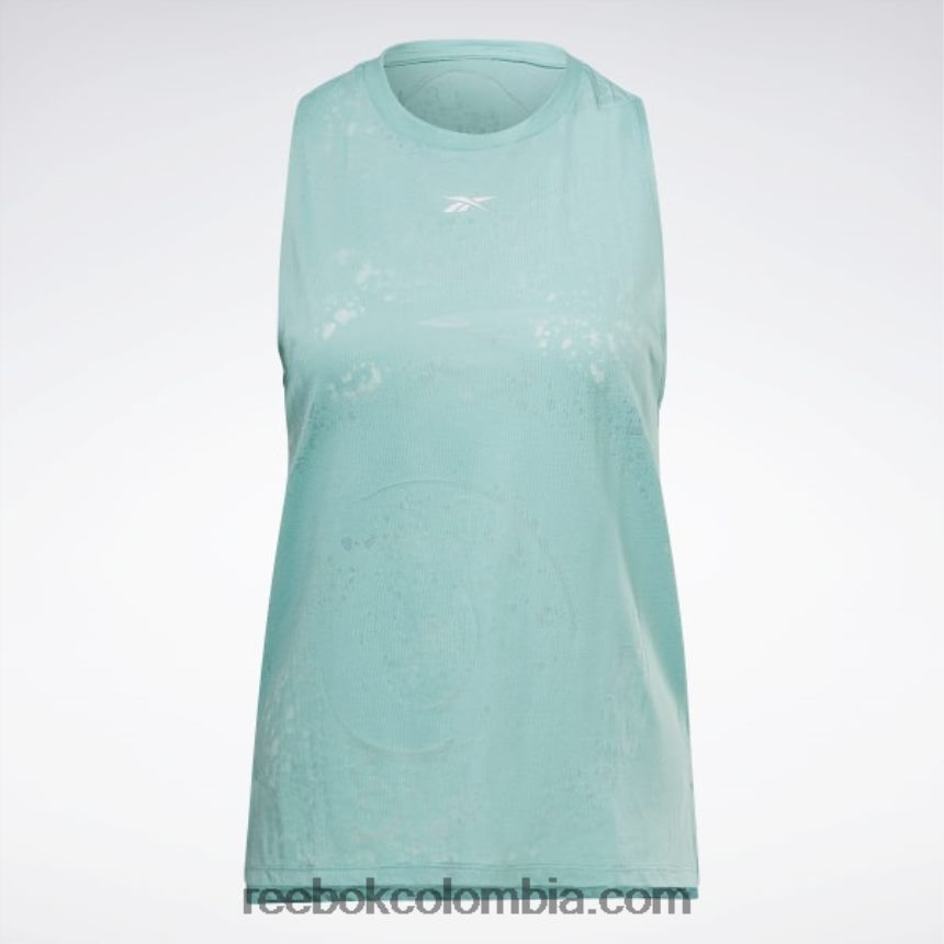 mujer verde azulado semi clásico camiseta sin mangas desgastada Reebok D260LP609