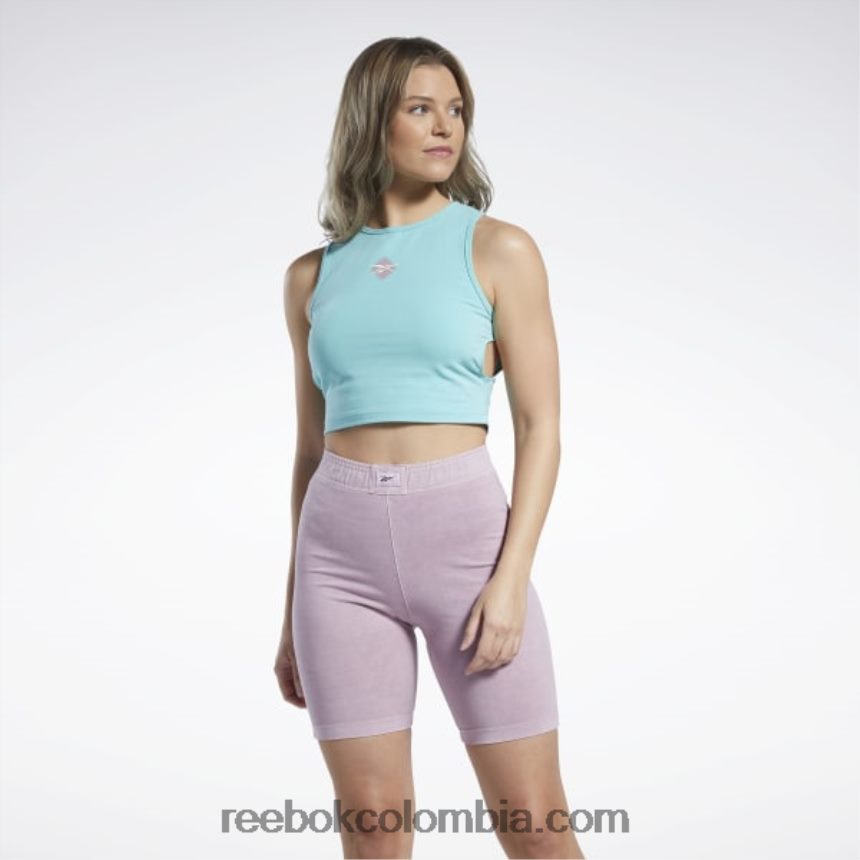 mujer verde azulado semi clásico playera sin mangas con gráfico clásico Reebok D260LP836