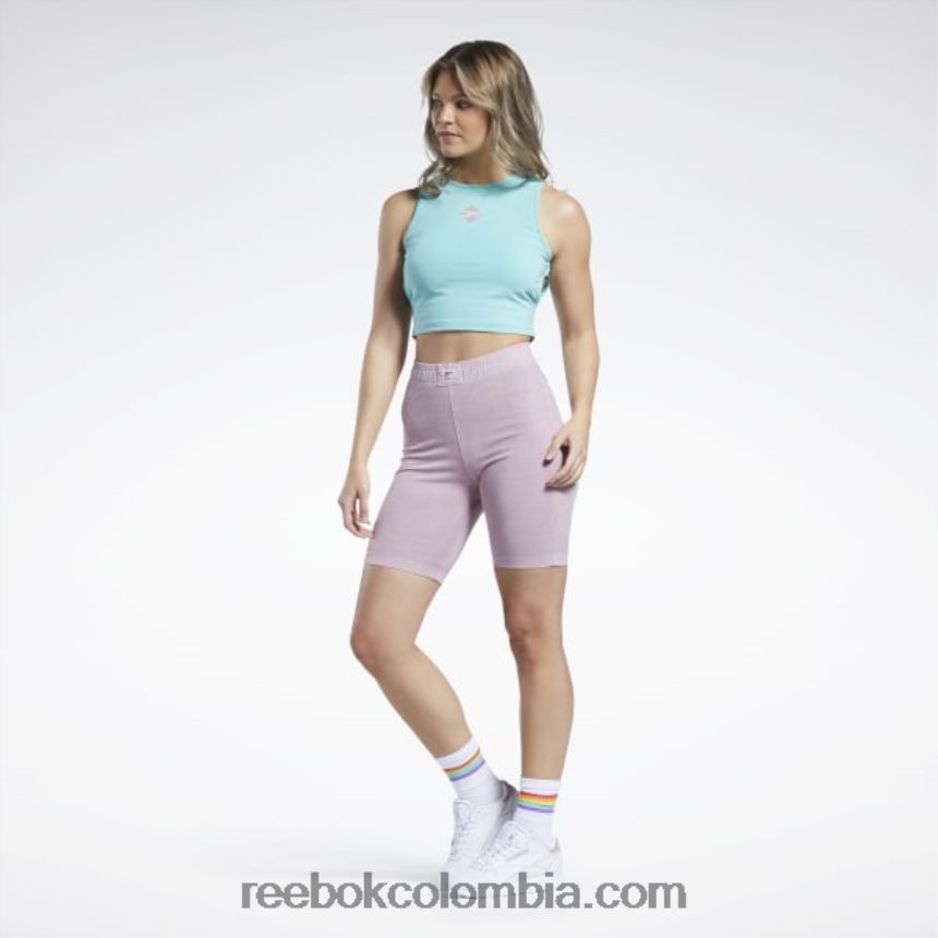 mujer verde azulado semi clásico playera sin mangas con gráfico clásico Reebok D260LP836
