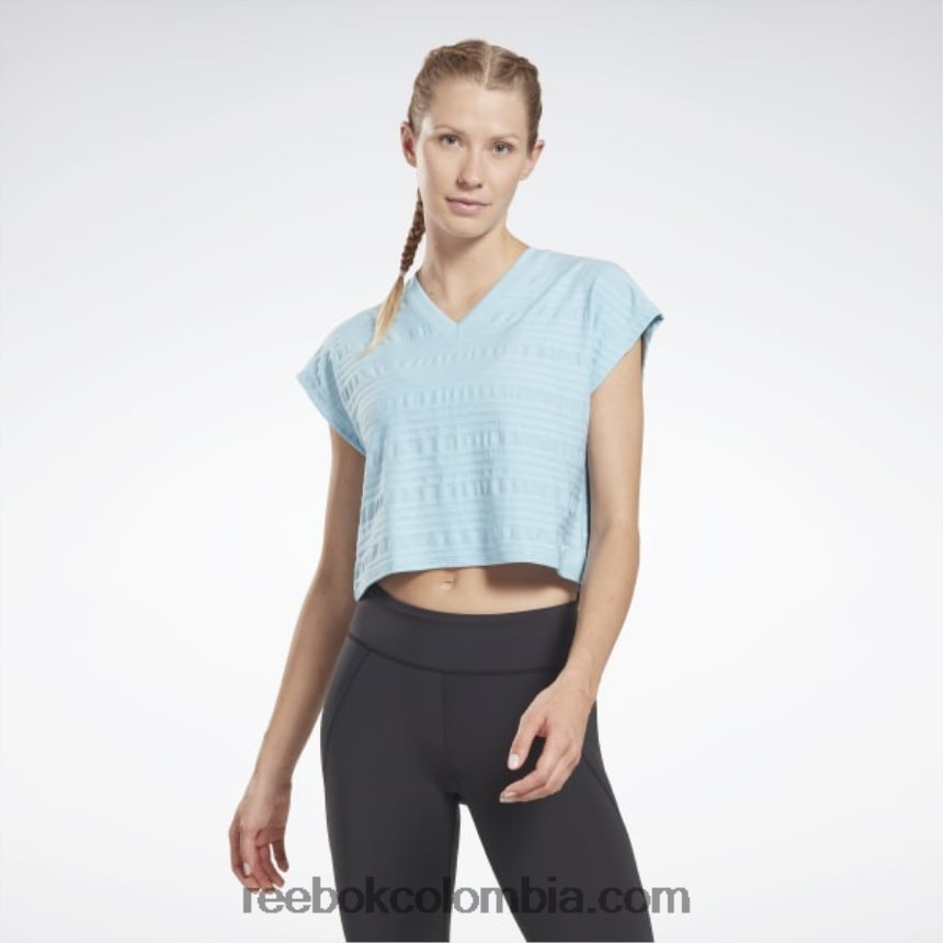 mujer Perla azul camiseta perforada Reebok D260LP895