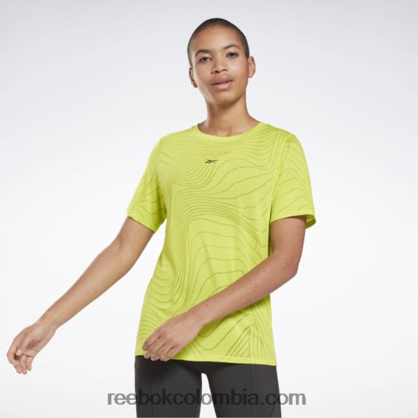 mujer amarillo acido camiseta desgastada Reebok D260LP812