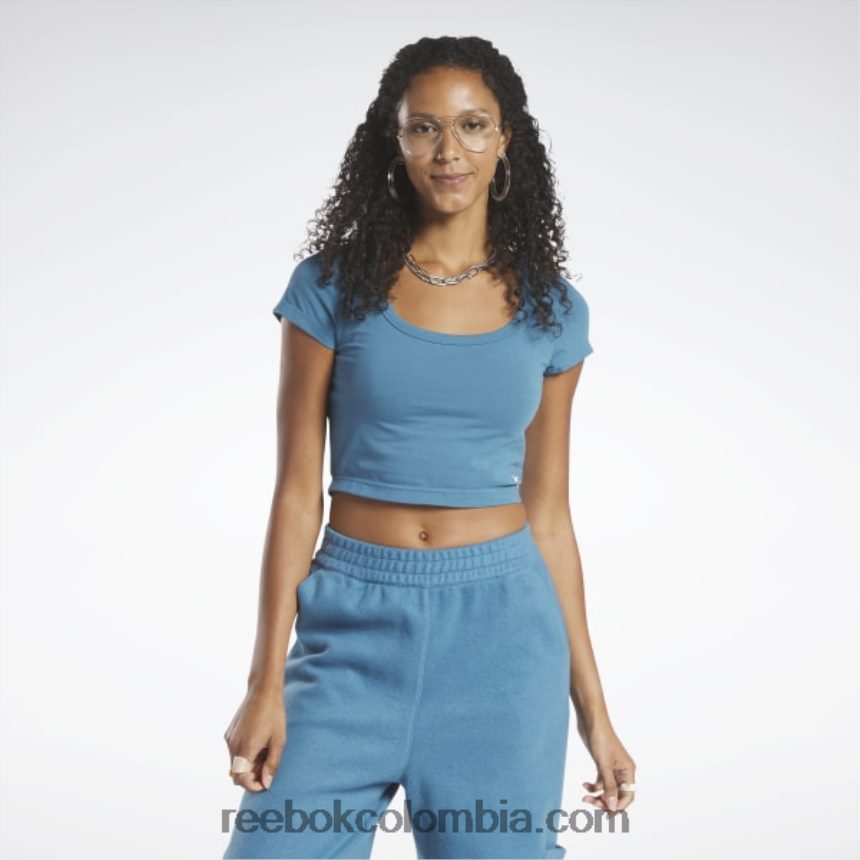 mujer azul acero s23-r camiseta corta clásica Reebok D260LP884