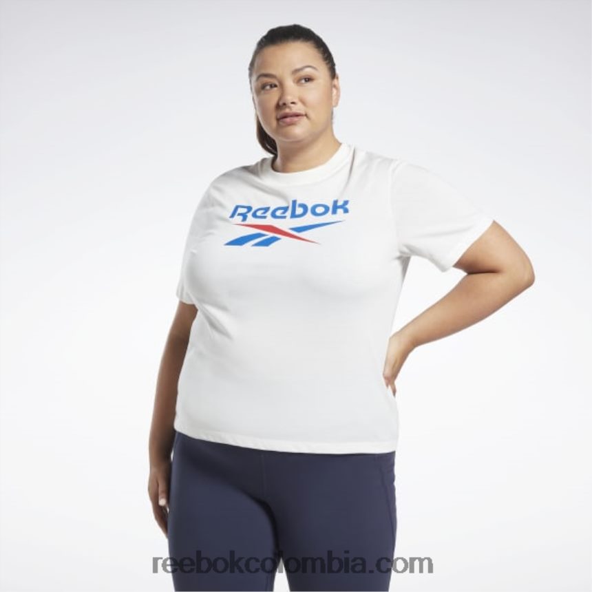 mujer blanco/vector azul camiseta de identidad (talla grande) Reebok D260LP641