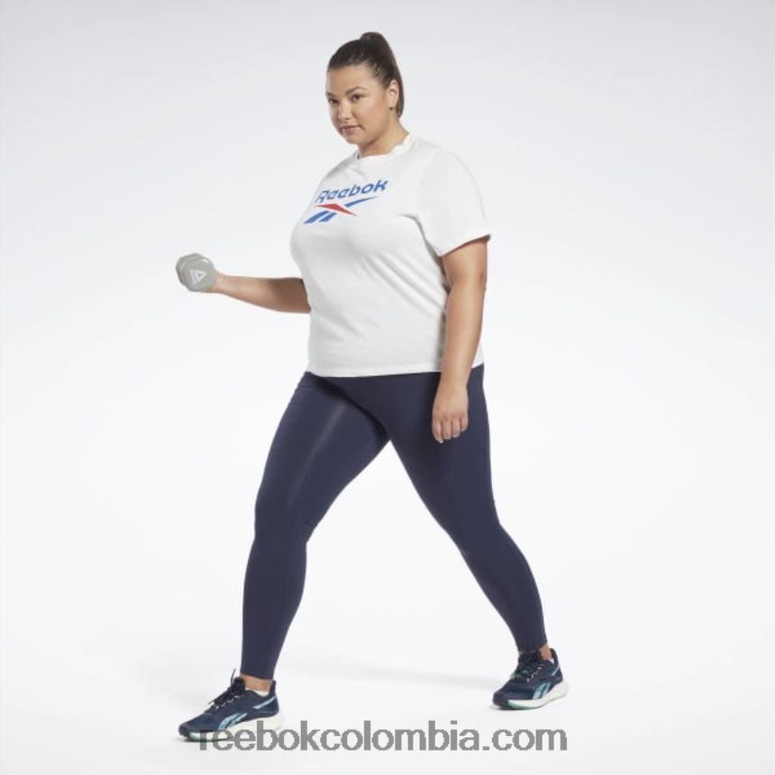 mujer blanco/vector azul camiseta de identidad (talla grande) Reebok D260LP641