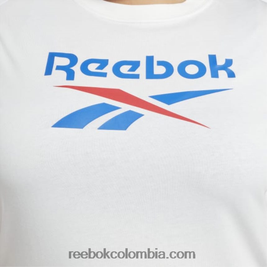 mujer blanco/vector azul camiseta de identidad (talla grande) Reebok D260LP641