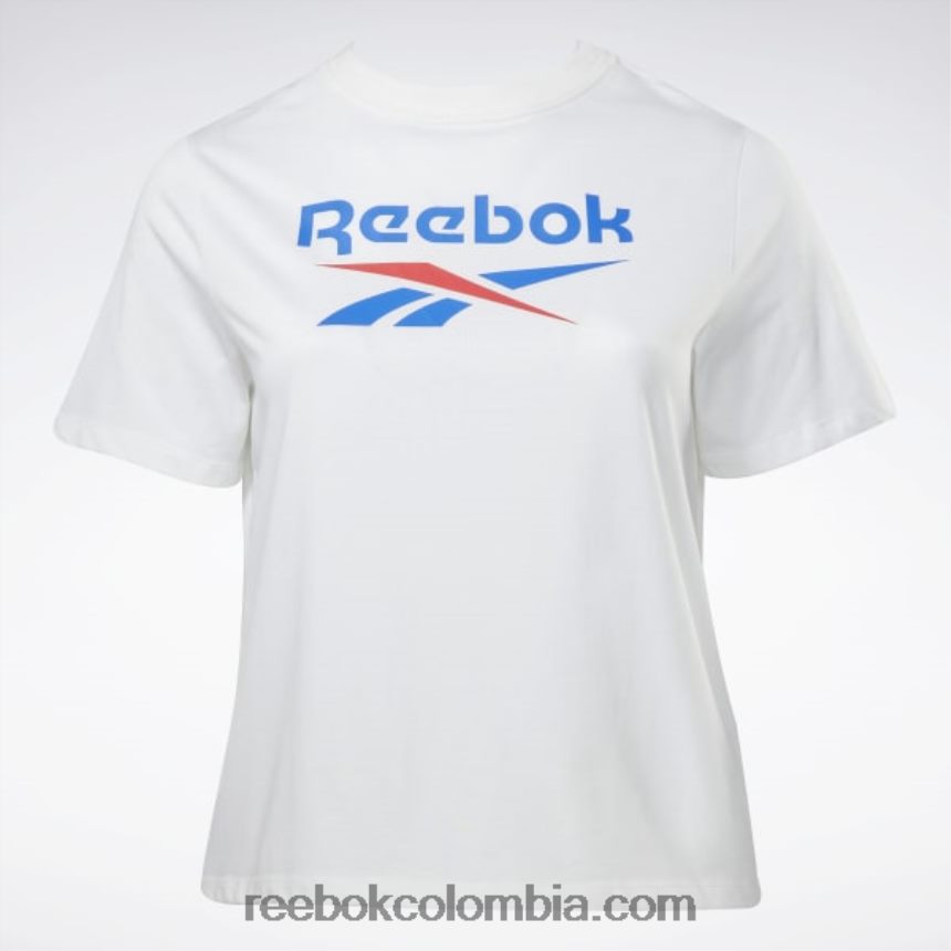 mujer blanco/vector azul camiseta de identidad (talla grande) Reebok D260LP641