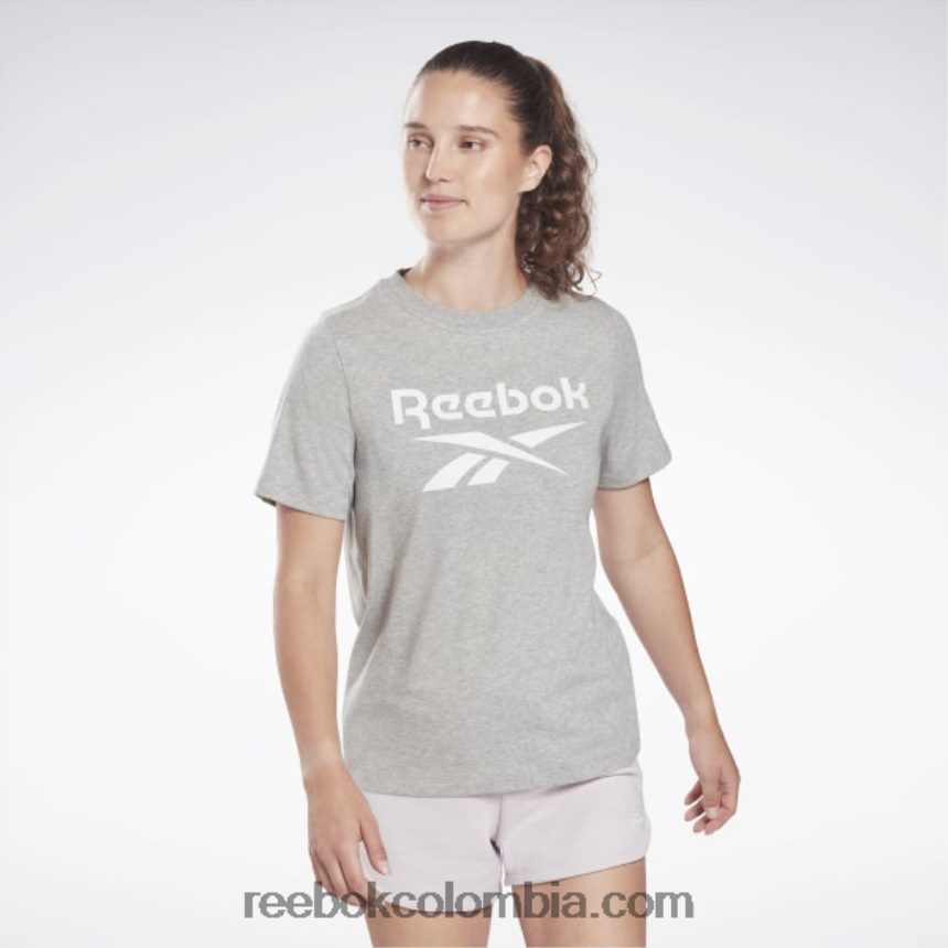 mujer brezo gris medio camiseta de identidad Reebok D260LP703