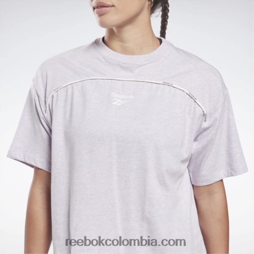 mujer brillo de cuarzo mel camiseta con ribetes Reebok D260LP851