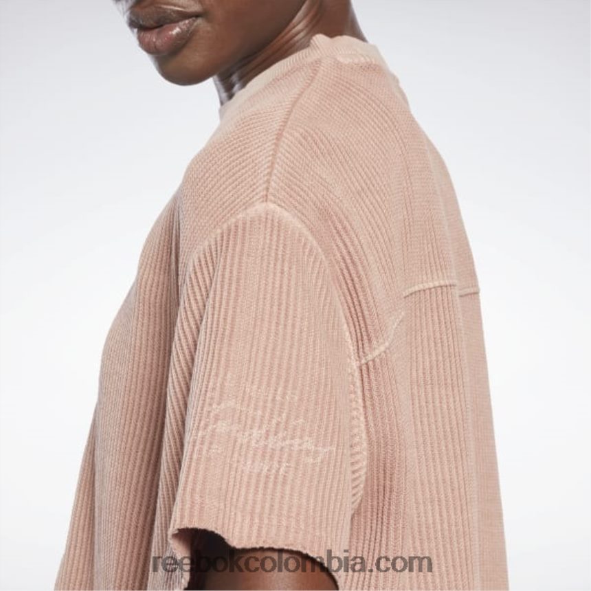 mujer cañón de coral camiseta waffle tinte natural les mills Reebok D260LP666