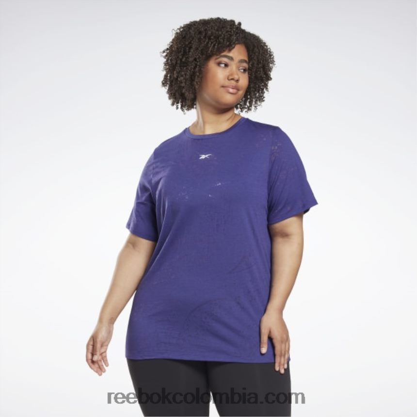 mujer morado negrita camiseta desgastada (talla grande) Reebok D260LP545