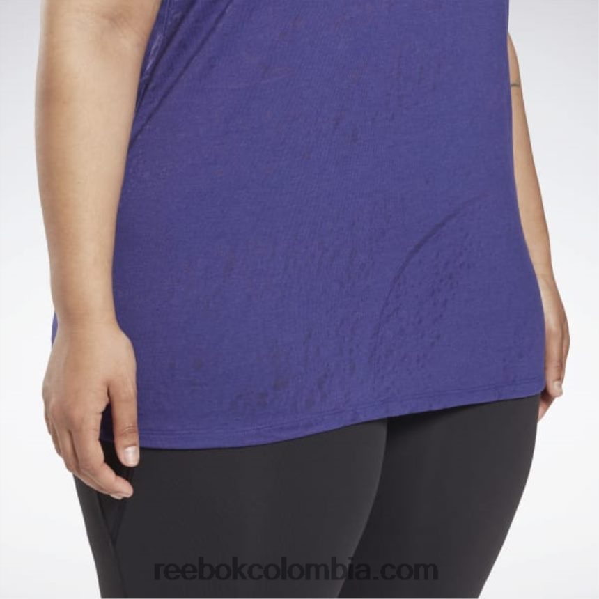 mujer morado negrita camiseta desgastada (talla grande) Reebok D260LP545