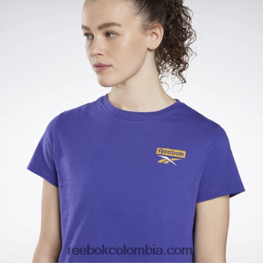mujer morado negrita camiseta gráfica esencial de entrenamiento Reebok D260LP555
