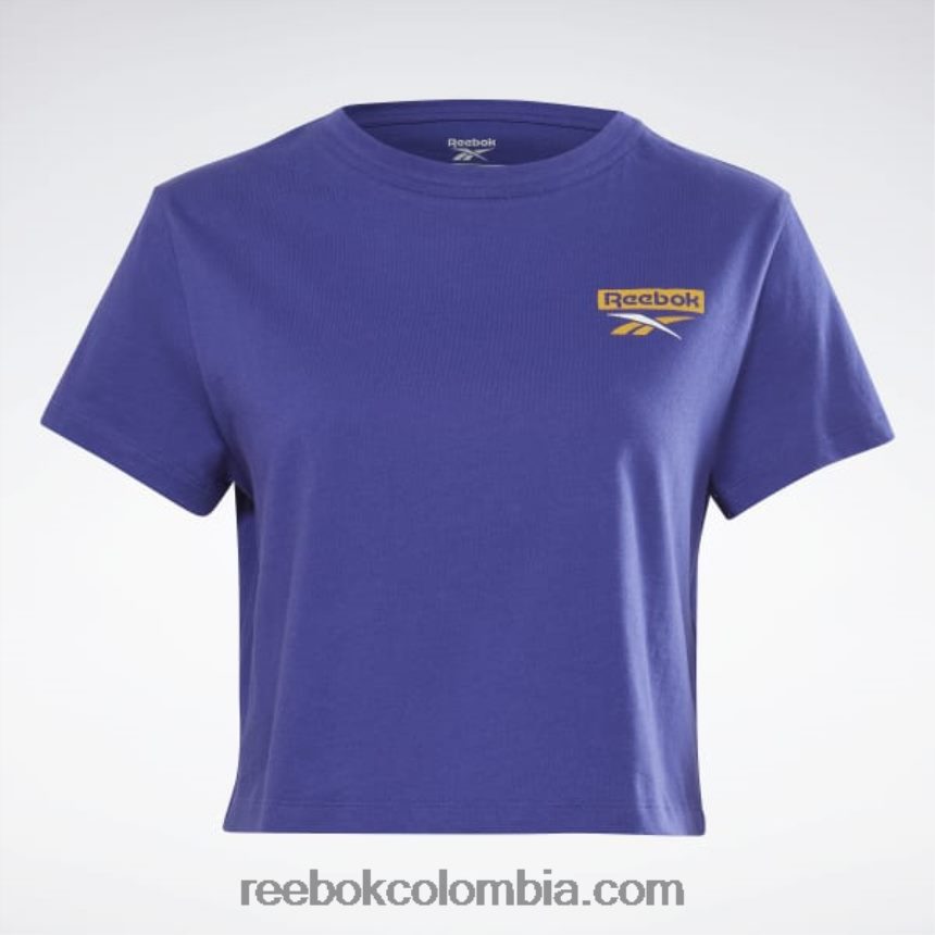 mujer morado negrita camiseta gráfica esencial de entrenamiento Reebok D260LP555