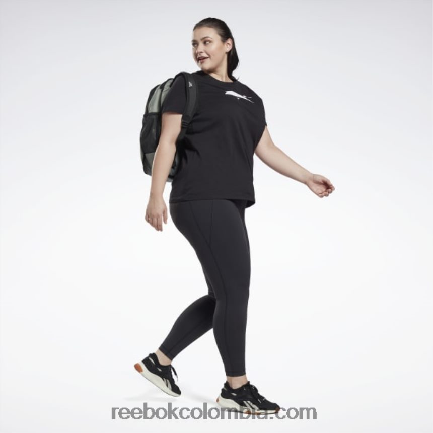 mujer negro camiseta de vector gráfico (talla grande) Reebok D260LP837