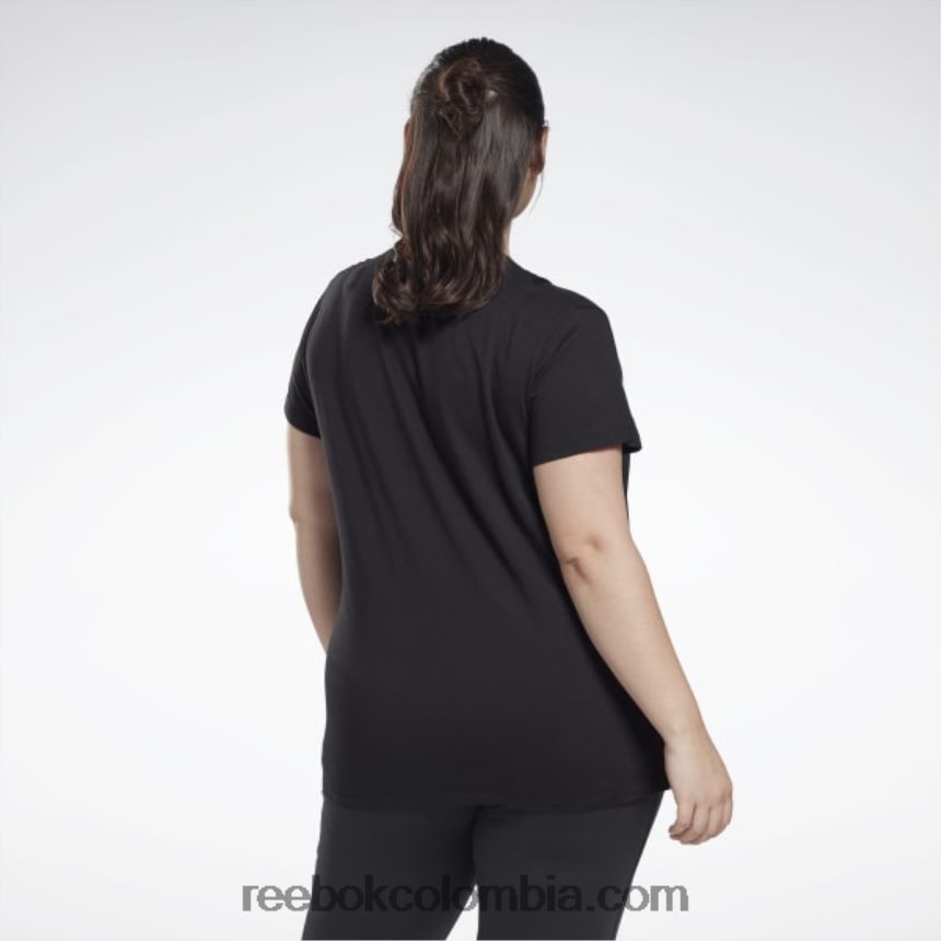 mujer negro camiseta de vector gráfico (talla grande) Reebok D260LP837