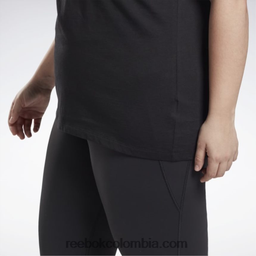 mujer negro camiseta de vector gráfico (talla grande) Reebok D260LP837